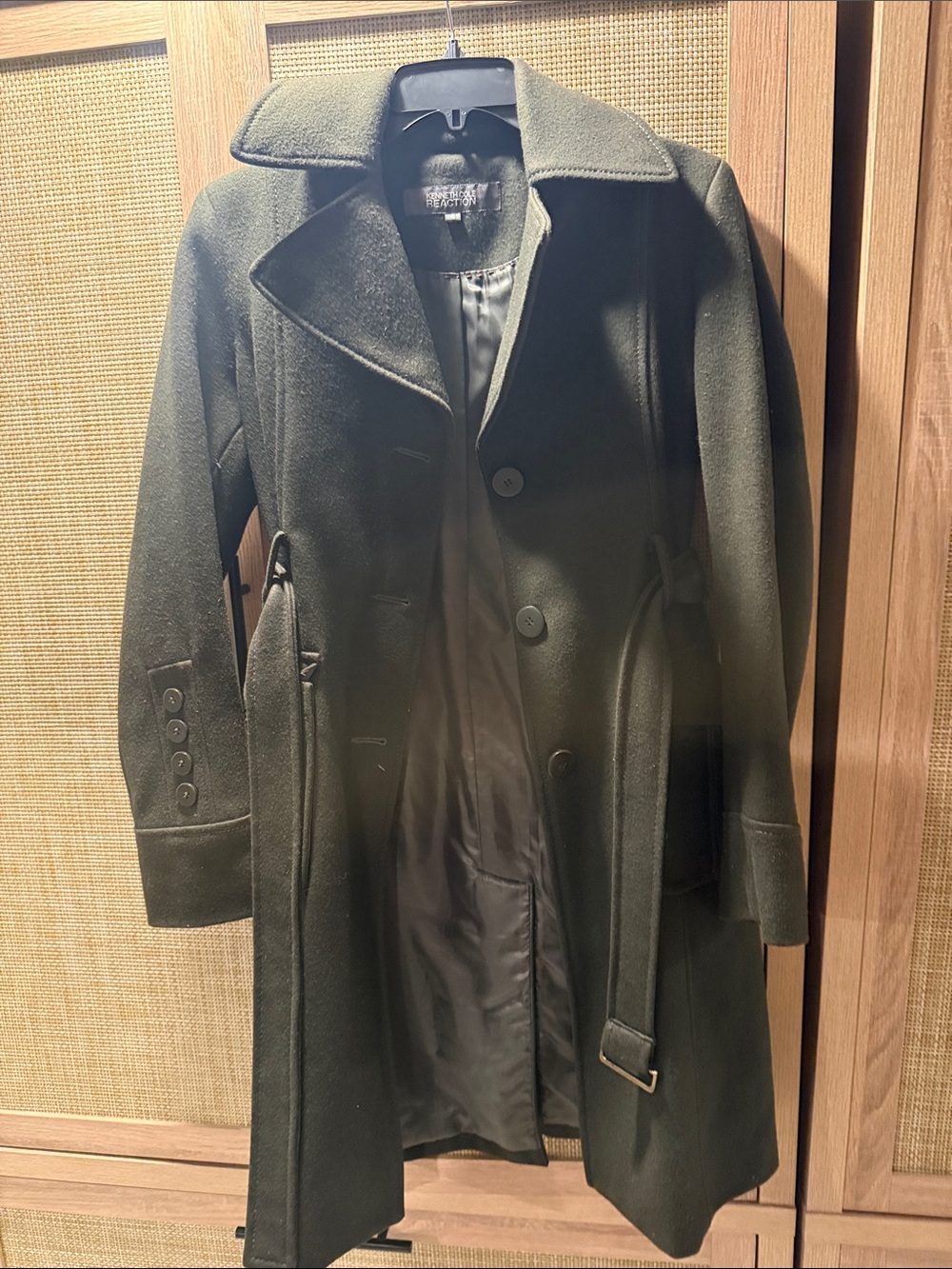 Kenneth Cole Olive Green Wool Pea Coat